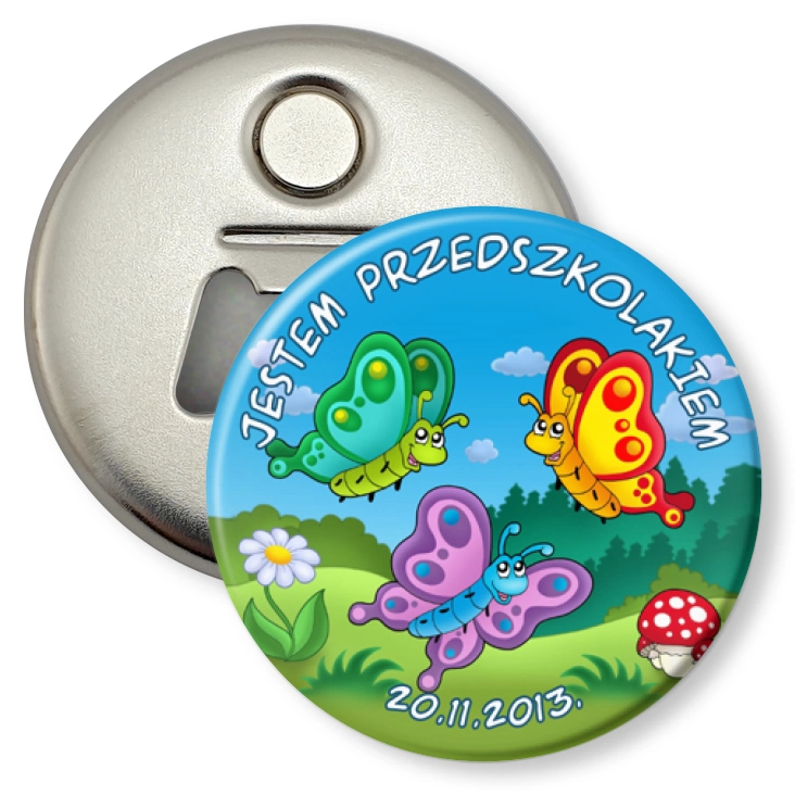 przypinka otwieracz-magnes Przedszkole nr 414 w Warszawie
