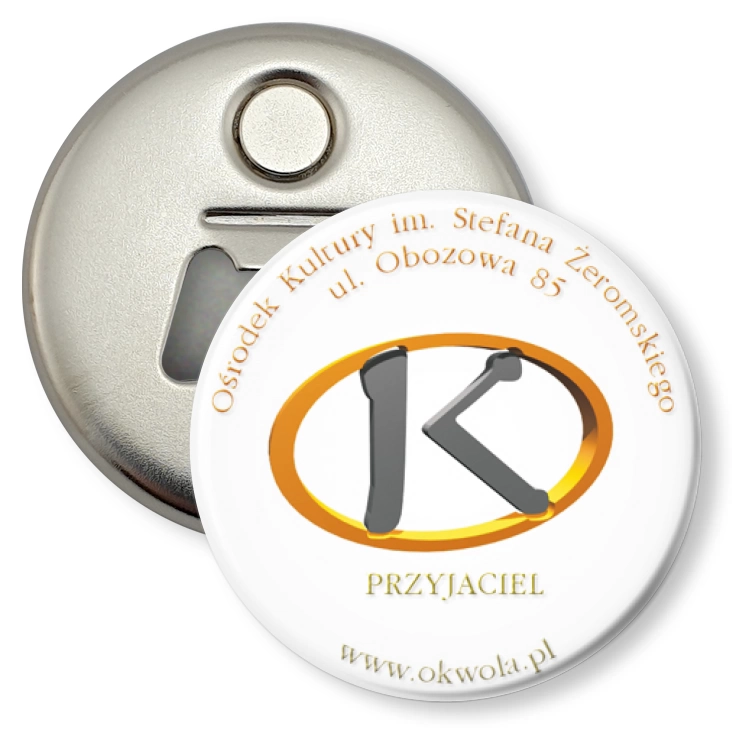 przypinka otwieracz-magnes Przyjaciel