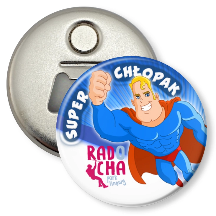 przypinka otwieracz-magnes Radocha - Super Chłopak