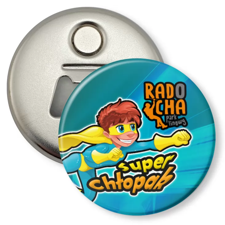 przypinka otwieracz-magnes Radocha - Super Chłopak
