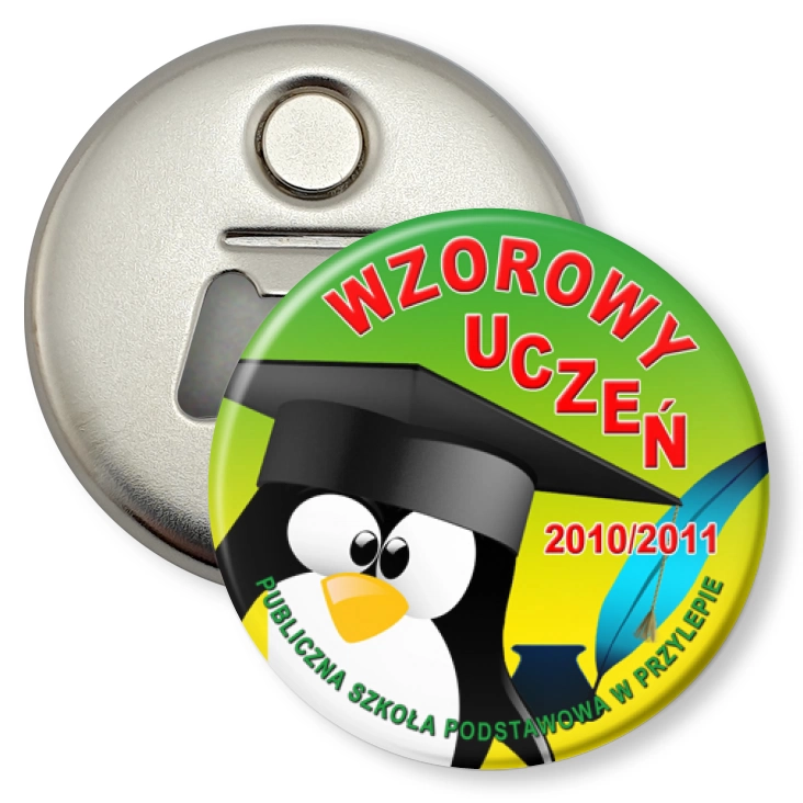 przypinka otwieracz-magnes SP w Przylepie - Wzorowy Uczeń