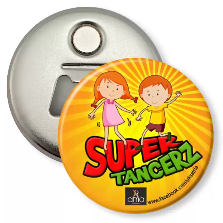 przypinka otwieracz-magnes Super Tancerz
