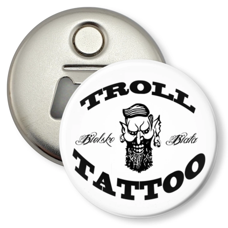 przypinka otwieracz-magnes Troll Tattoo