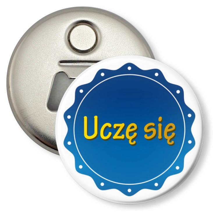 przypinka otwieracz-magnes Uczę się