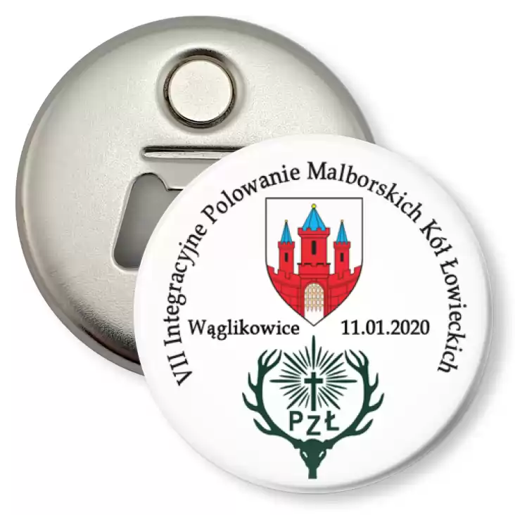 przypinka otwieracz-magnes VII Integracyjne Polowanie Malborskich Kół Łowieckich
