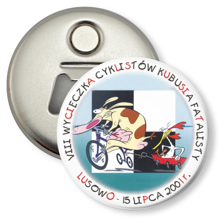przypinka otwieracz-magnes VIII Wycieczka Cyklistów Kubusia Fatalisty