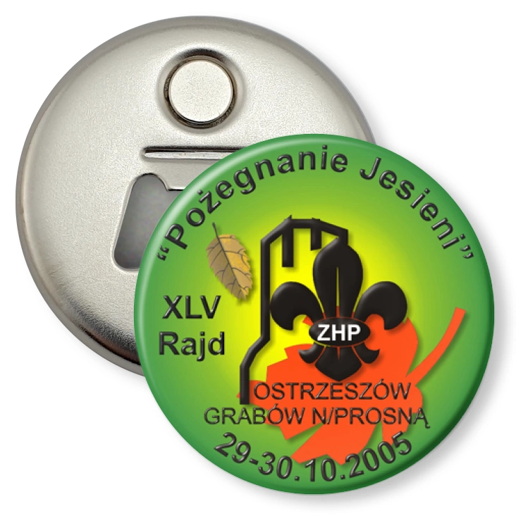 przypinka otwieracz-magnes XLV Rajd Pożegnanie Jesieni