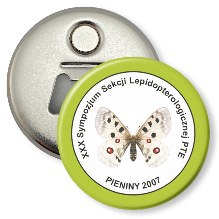 przypinka otwieracz-magnes XXX Sympozjum Sekcji Lepidopterologicznej PTE