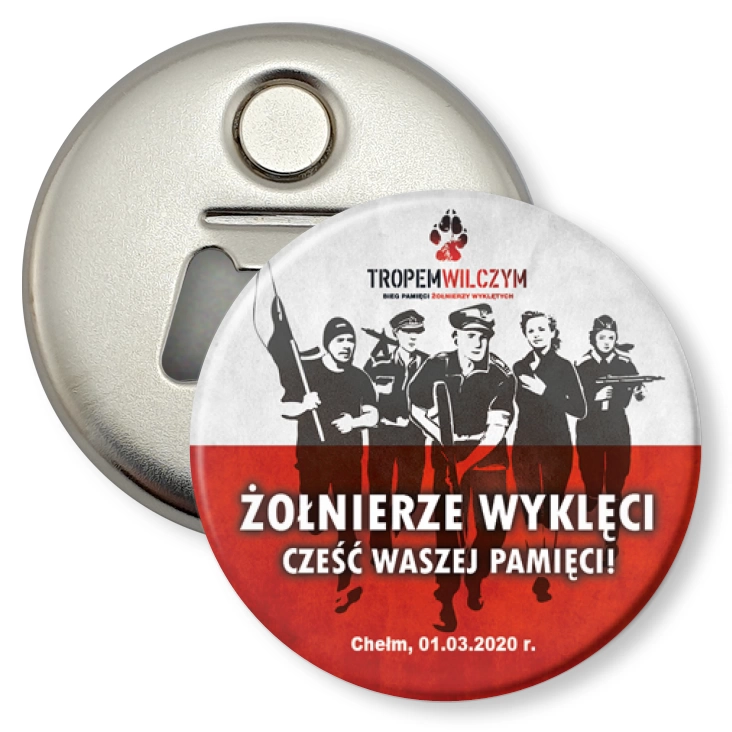 przypinka otwieracz-magnes Żołnierze wyklęci, Chełm