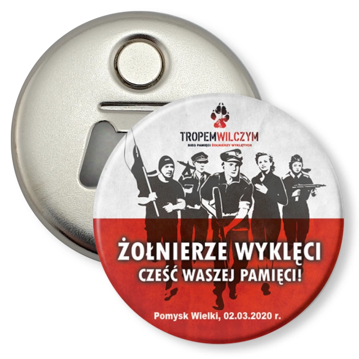 przypinka otwieracz-magnes Żołnierze wyklęci, Pomysk Wielki