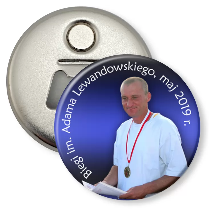 przypinka otwieracz-magnes Biegi im. Adama Lewandowskiego