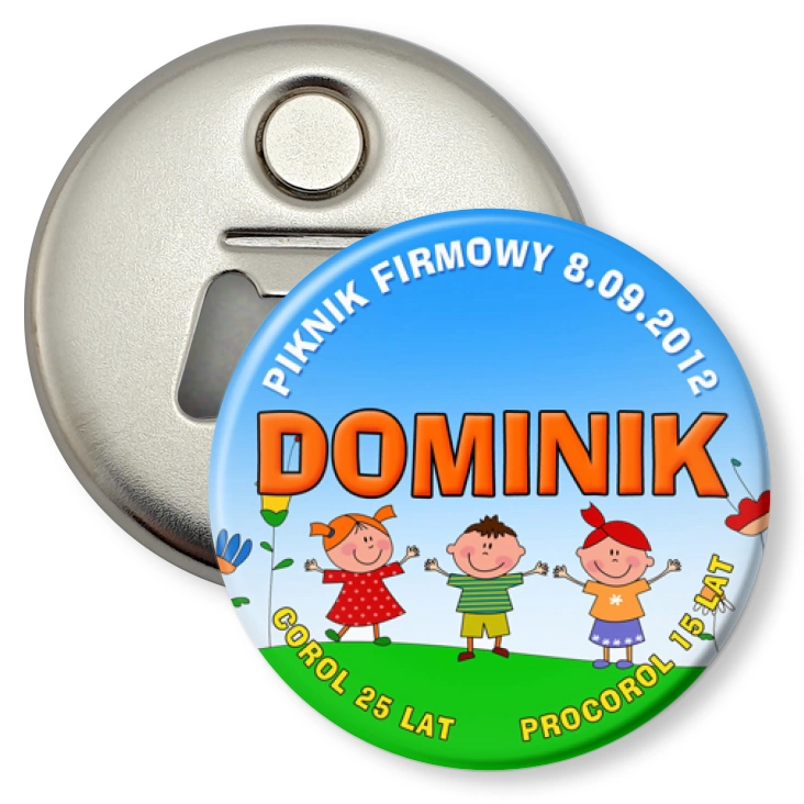 przypinka otwieracz-magnes Corol - piknik firmowy