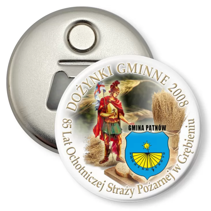 przypinka otwieracz-magnes Dożynki Gminne Płońsk 2008