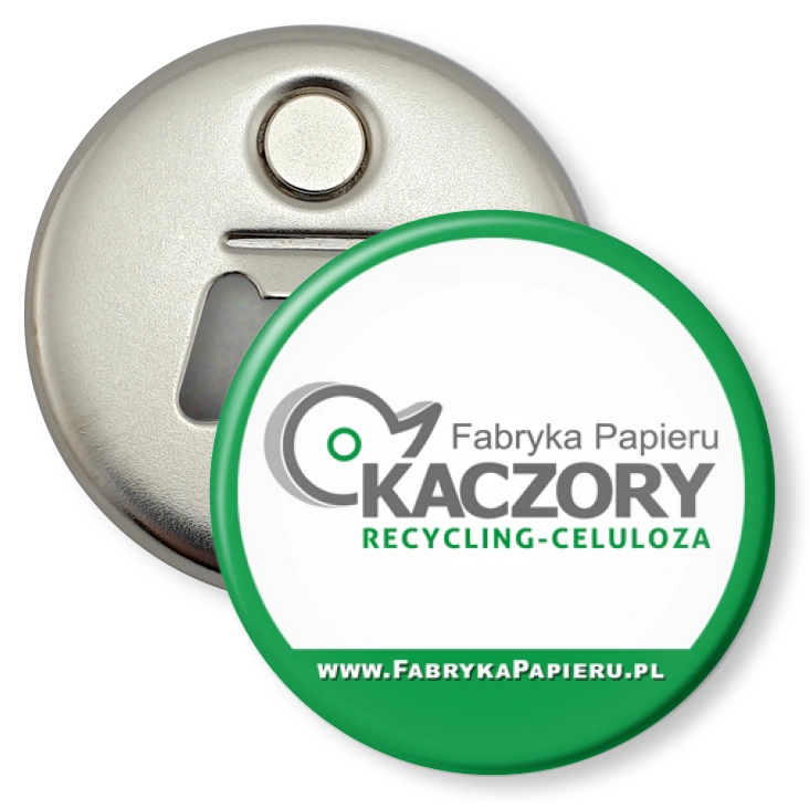 przypinka otwieracz-magnes Fabryka Papieru Kaczory
