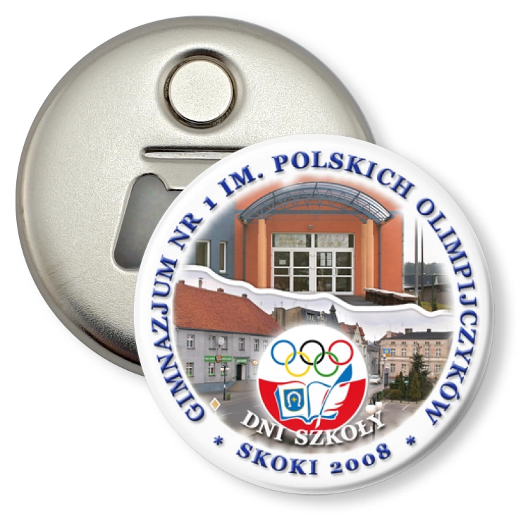 przypinka otwieracz-magnes Gimnazjum Skoki - Dni Szkoły