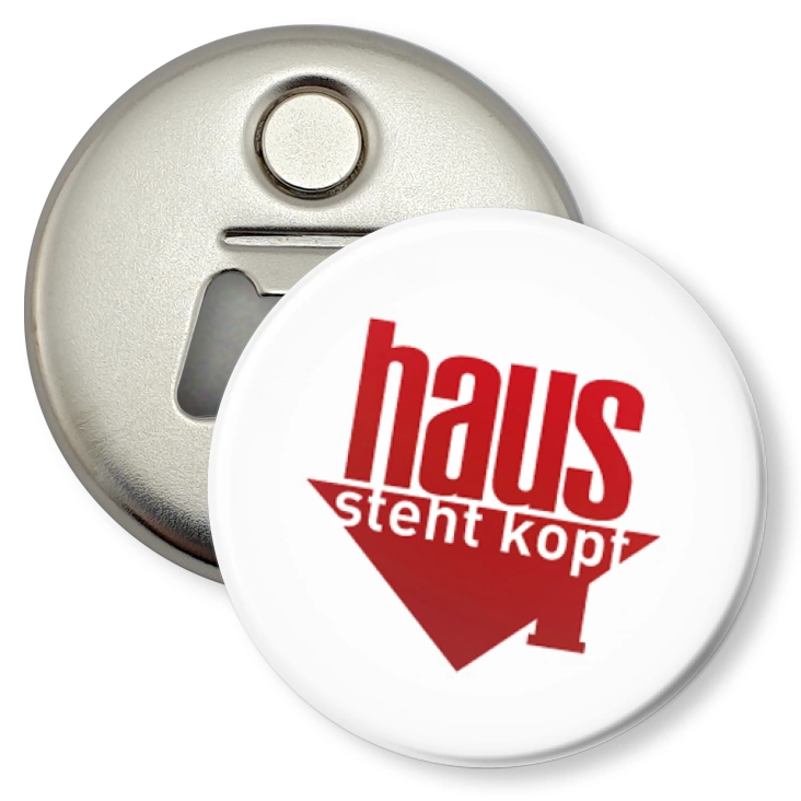 przypinka otwieracz-magnes Haus Steht Kopf