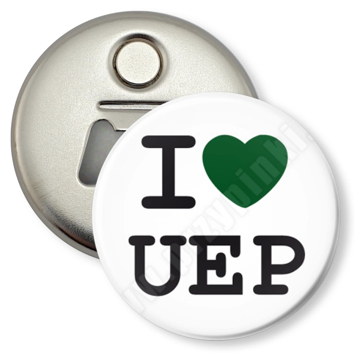 przypinka otwieracz-magnes I love UEP