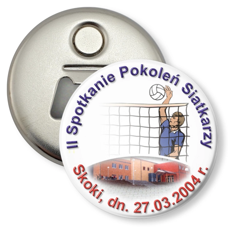 przypinka otwieracz-magnes II Spotkanie Pokoleń Siatkarzy