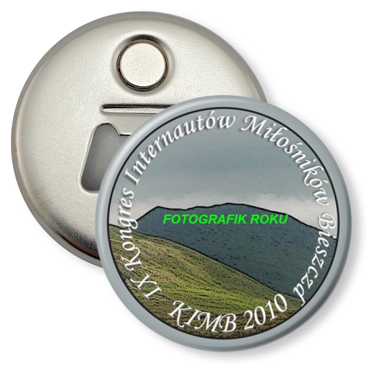 przypinka otwieracz-magnes KIMB 2010 - fotografik roku