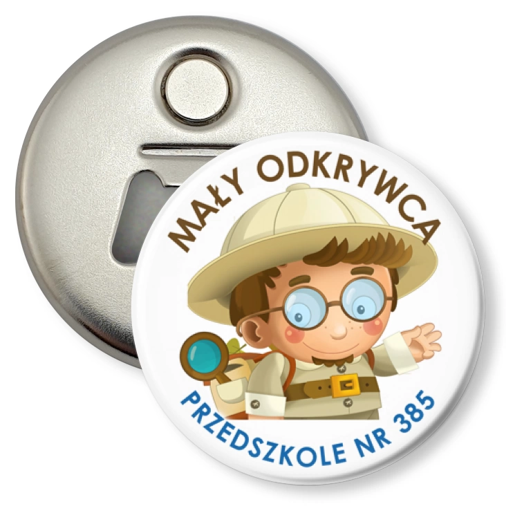 przypinka otwieracz-magnes Mały odkrywca Ple 385