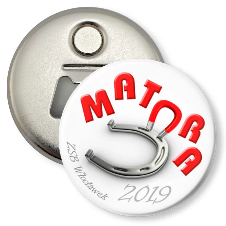 przypinka otwieracz-magnes Matura - ZSB Włocławek