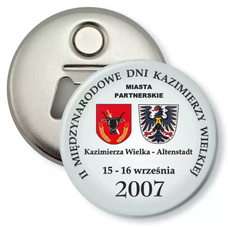 przypinka otwieracz-magnes Międzynarodowe Dni Kazimierzy Wielkiej 2007