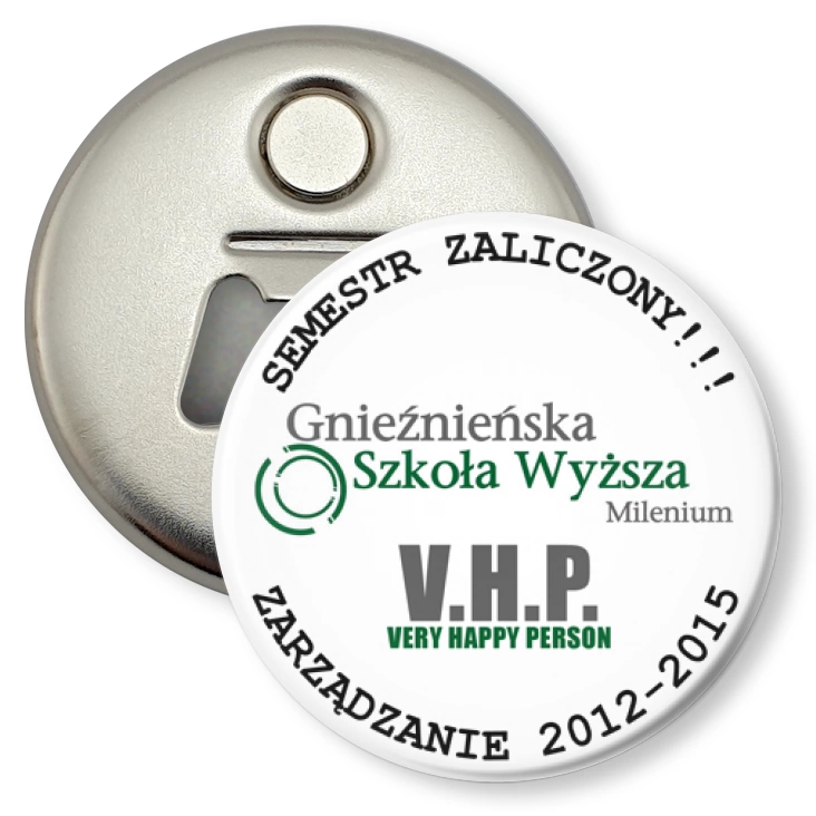 przypinka otwieracz-magnes Milenium - V.H.P.