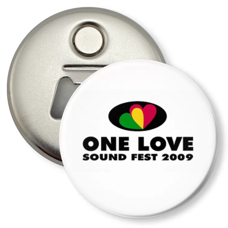 przypinka otwieracz-magnes One love