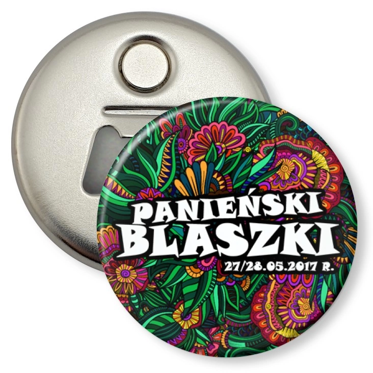 przypinka otwieracz-magnes Panieński Blaszki