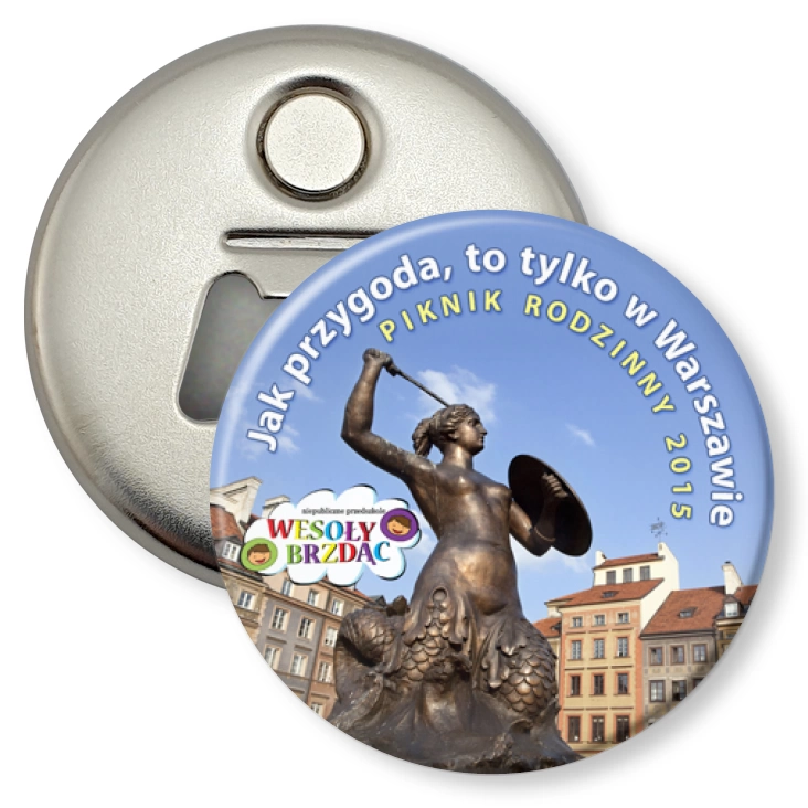 przypinka otwieracz-magnes Piknik rodzinny 2015