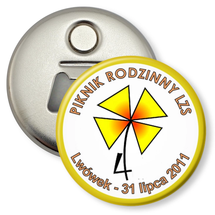 przypinka otwieracz-magnes Piknik rodzinny LZS