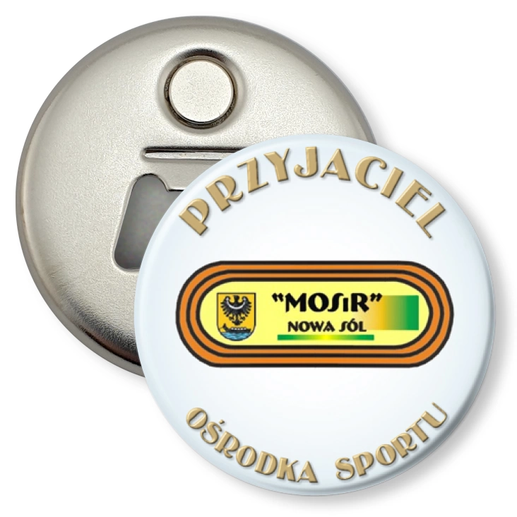 przypinka otwieracz-magnes Przyjaciel Ośrodka Sportu