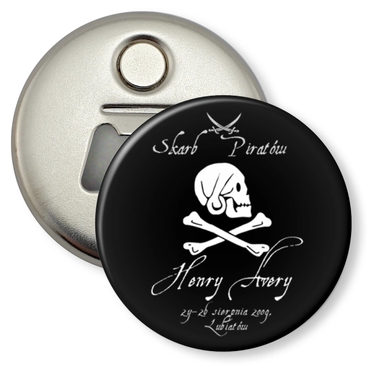 przypinka otwieracz-magnes Skarb Piratów G