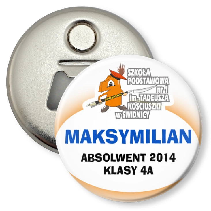 przypinka otwieracz-magnes SP nr 1 w Świdnicy - Absolwent 2014