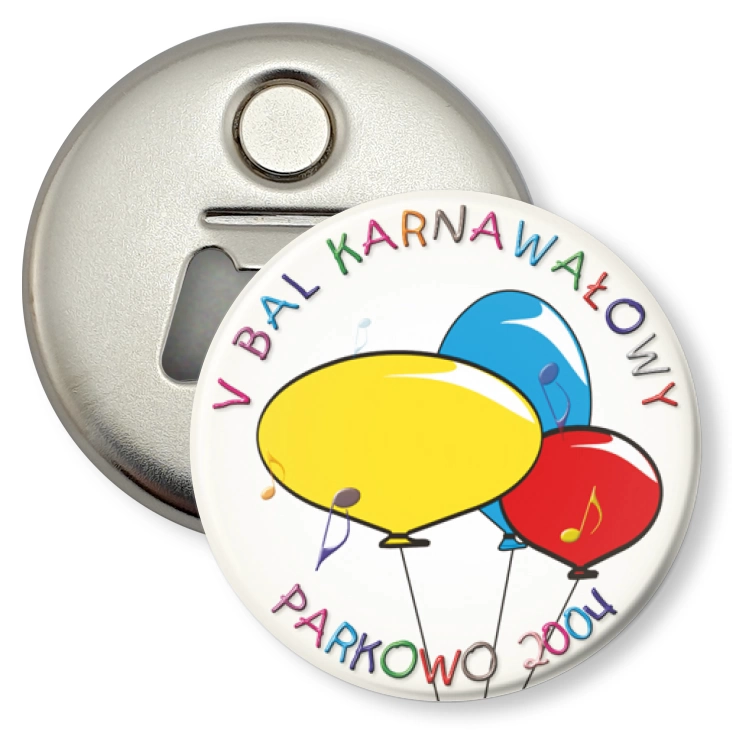 przypinka otwieracz-magnes V Bal Karnawałowy w Parkowie