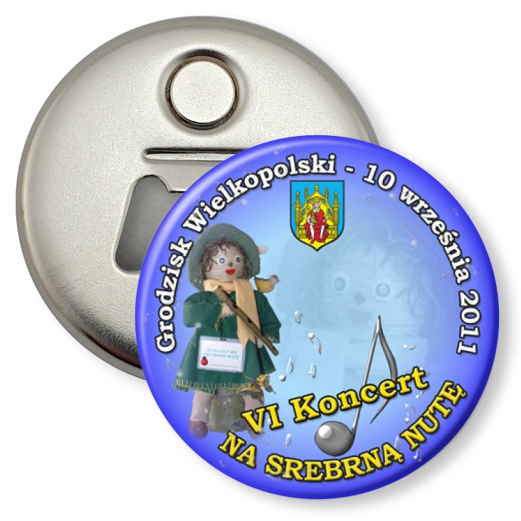 przypinka otwieracz-magnes VI Koncert Na Srebrną Nutę 2011