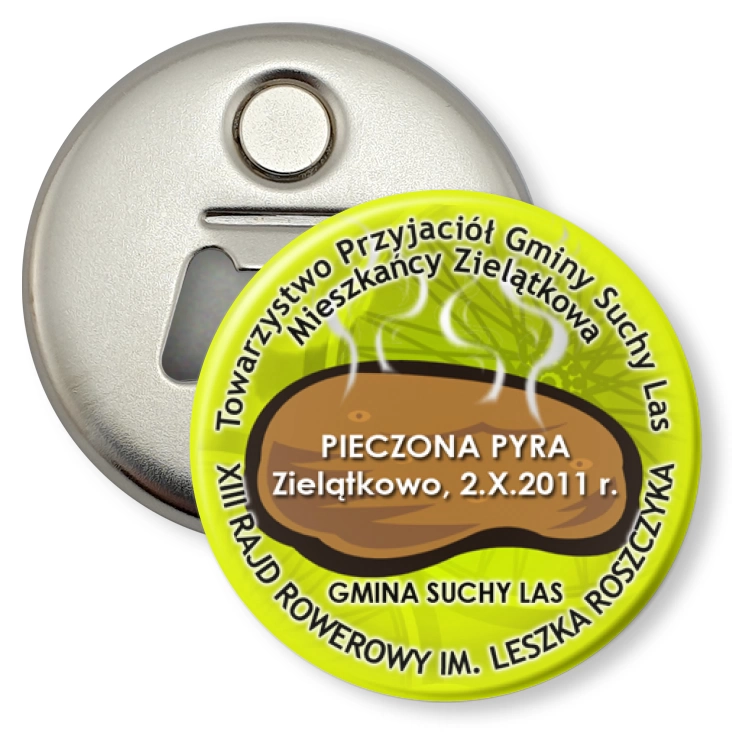 przypinka otwieracz-magnes XIII Rajd Rowerowy im. Leszka Roszczyka