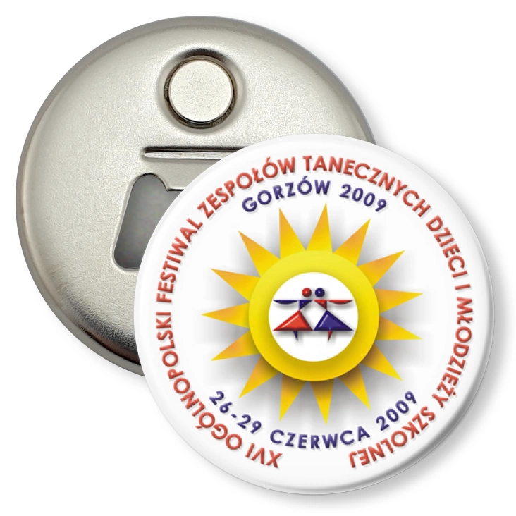 przypinka otwieracz-magnes XVI Ogólnopolski Festiwal Zespołów Tanecznych Dzieci i Młodzieży Szkolnej
