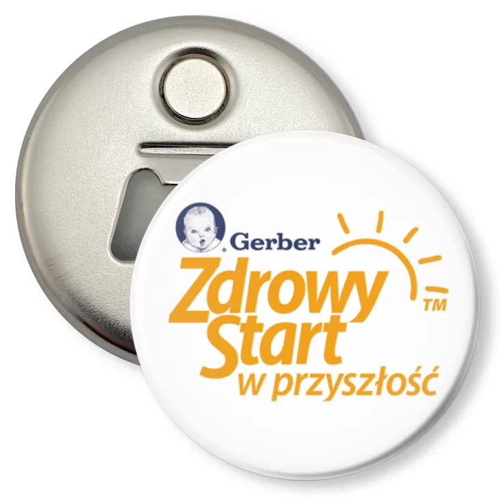 przypinka otwieracz-magnes Zdrowy start