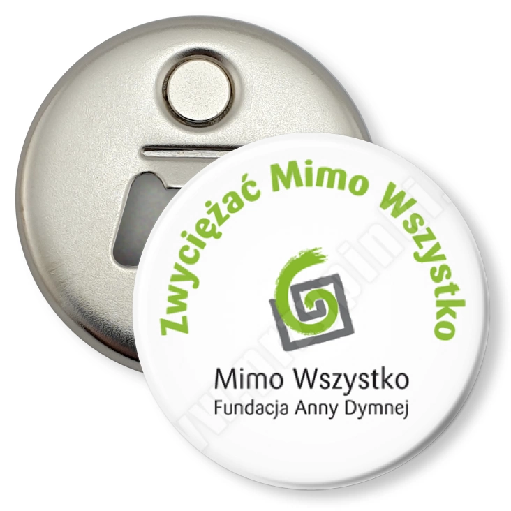 przypinka otwieracz-magnes Zwyciężać Mimo Wszystko