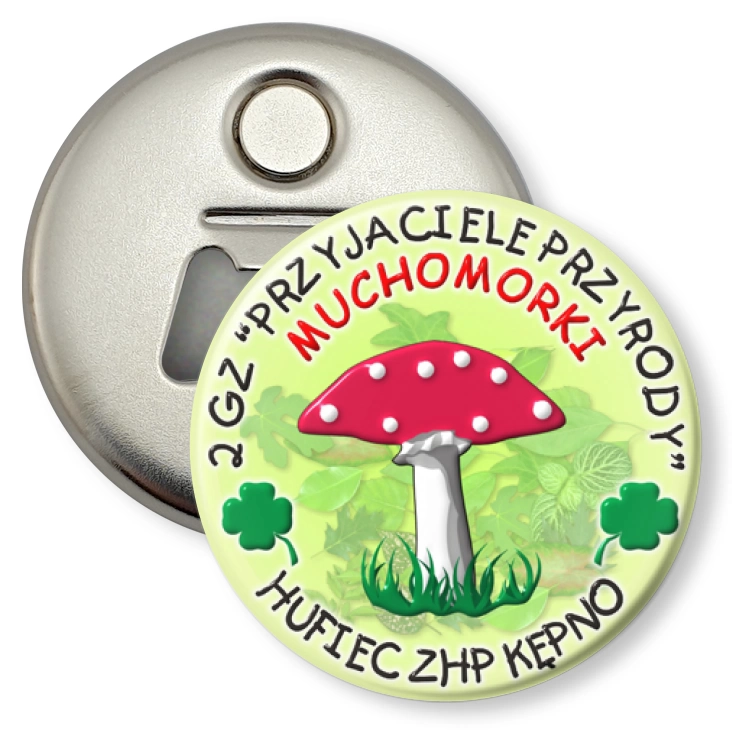 przypinka otwieracz-magnes 2 GZ Przyjaciele Przyrody MUCHOMORKI