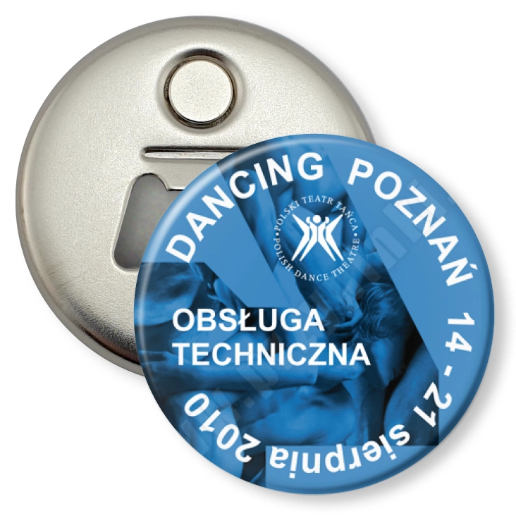 przypinka otwieracz-magnes Dancing Poznań 2010 - obsługa techniczna