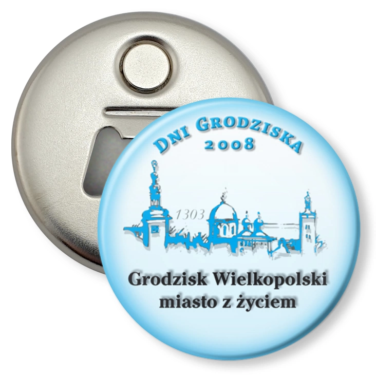 przypinka otwieracz-magnes Dni Grodziska 2008