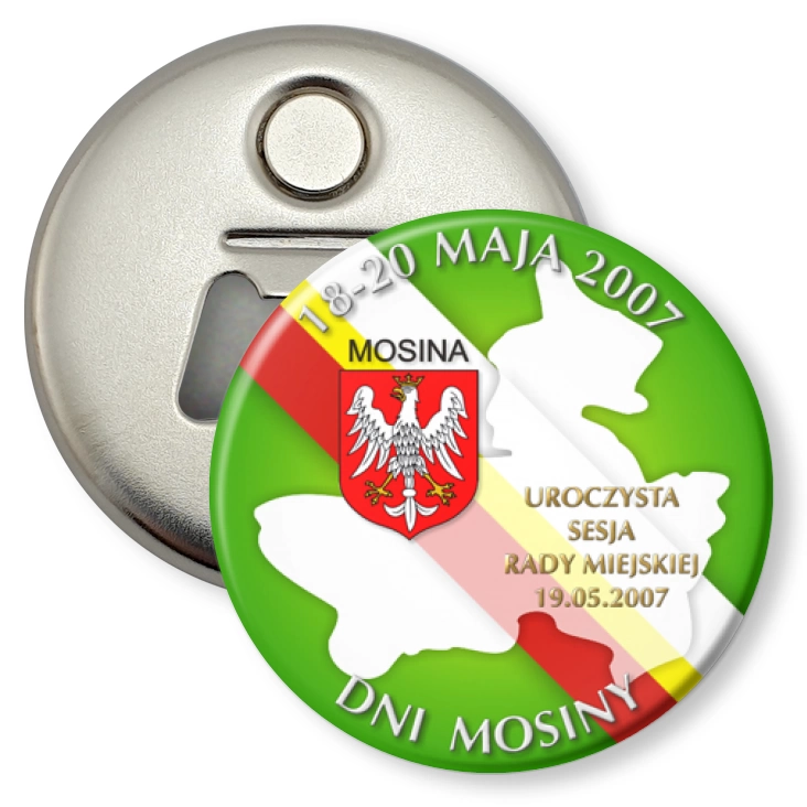 przypinka otwieracz-magnes Dni Mosiny - Uroczysta Sesja Rady Miejskiej
