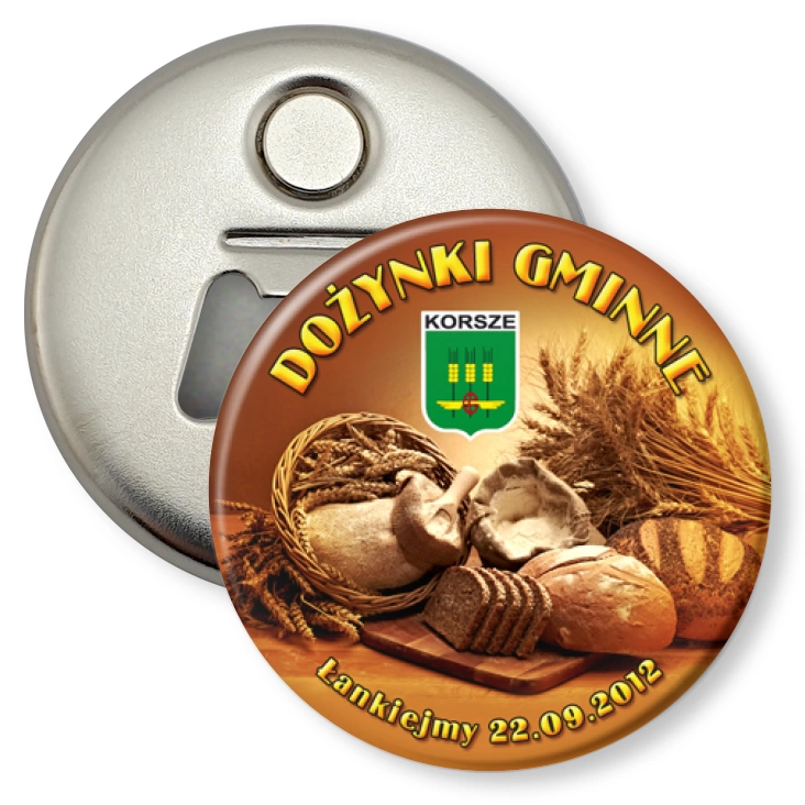 przypinka otwieracz-magnes Dożynki Gminne - Łankiejmy 2012
