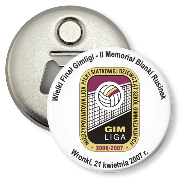 przypinka otwieracz-magnes GIM Liga