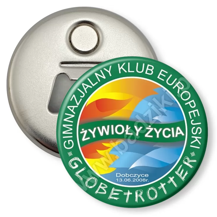 przypinka otwieracz-magnes Globtroter Dobczyce