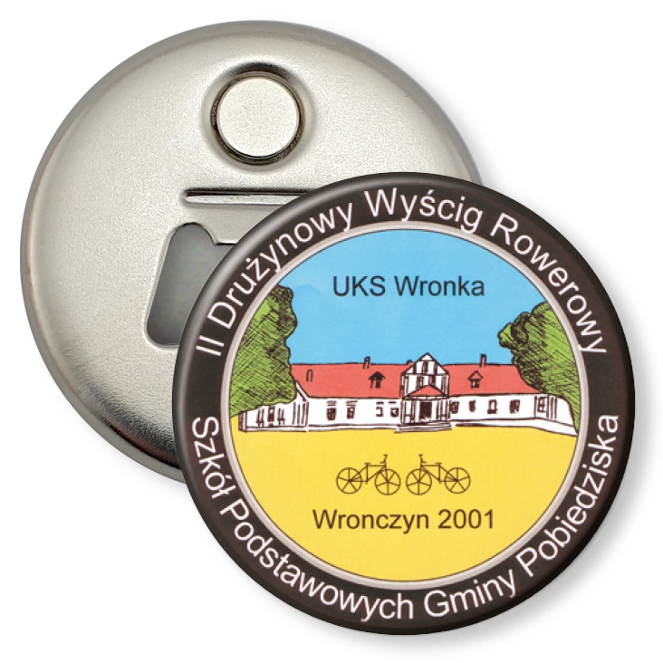 przypinka otwieracz-magnes II Drużynowy Wyścig Rowerowy