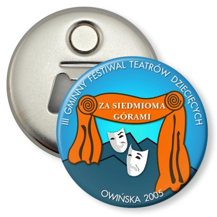 przypinka otwieracz-magnes III Gminny Festiwal Teatrów Dziecięcych - Owińska 2005