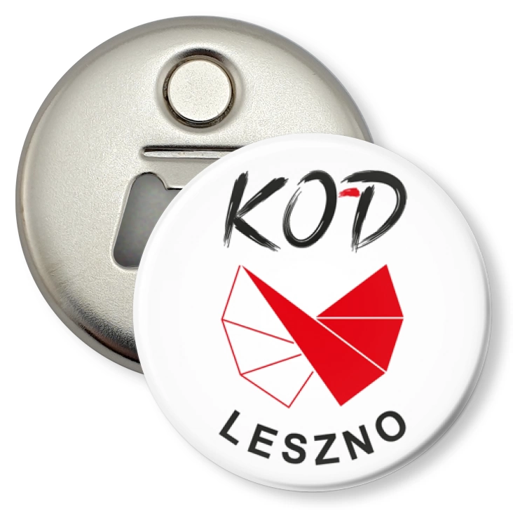 przypinka otwieracz-magnes Kod Leszno